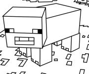 Coloriage Petit cochon Minecraft