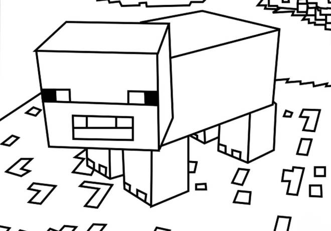 Coloriage et dessins gratuits Petit cochon Minecraft à imprimer