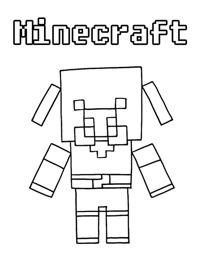 Coloriage et dessins gratuits Piglin Minecraft à imprimer