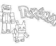 Coloriage Pikachu Minecraft