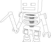 Coloriage Squelette avec Houe
