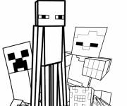 Coloriage Tout les ennemis de Minecraft 