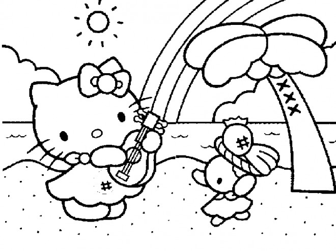 10 Hello Kitty Coloring Pages Hawaii: A Tropical Adventure for Kids