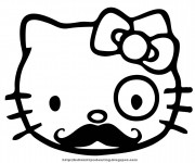 Coloriage Minou avec Moustache