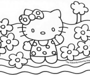 Coloriage Minou Fleur