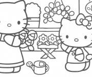 Coloriage Minou Fleuriste