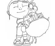 Coloriage Agn&egrave;s et Kyle le Chien en noir et blanc