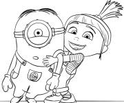 Coloriage Agnes et un minion