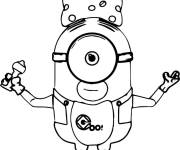 Coloriage B&eacute;b&eacute; minion avec un noeud