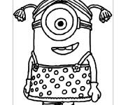 Coloriage Belle fille minion de Margot, &Eacute;dith et Agn&egrave;s