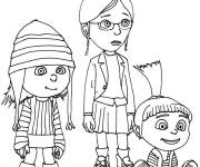 Coloriage Belles filles de Gru dessin&eacute; &agrave; la main