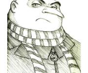 Coloriage Caricature du visage de Gru