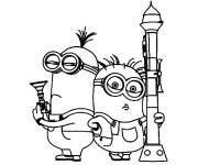 Coloriage Drole des minions de Moi, Moche et M&eacute;chant