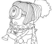 Coloriage Expression de surprise sur le visage du minion