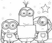 Coloriage Famille minion de Moi, Moche et M&eacute;chant