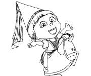 Coloriage Fille de Gru comme princesse du film Moi, Moche et M&eacute;chant