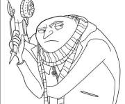 Coloriage Gru arm&eacute; de Moi, Moche et M&eacute;chant