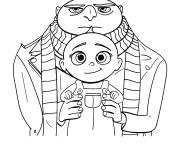 Coloriage Gru avec le b&eacute;b&eacute; Gru junior de Moi, Moche et M&eacute;chant 4