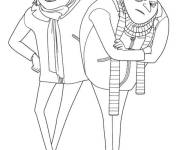 Coloriage Gru et Dru de Moi, Moche et M&eacute;chant