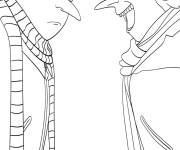 Coloriage Gru et Dru du film Moi Moche et M&eacute;chant 3