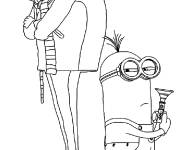 Coloriage Gru et le Minion Dave