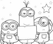 Coloriage Kevin, Stuart And Bob minion de Moi, Moche et M&eacute;chant pour adulte