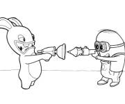 Coloriage Lapin Cretin et Minion de Moi, Moche et M&eacute;chant