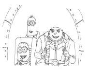 Coloriage Les aventures de Gru et les minions dans Moi, Moche et M&eacute;chant