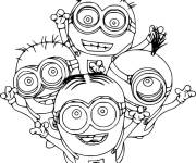 Coloriage Les minions prennent une selfie