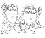 Coloriage Les minions qui aiment danser