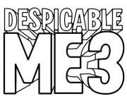Coloriage Logo Moi, Moche et M&eacute;chant 3
