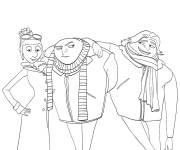 Coloriage Lucy, Gru et Dru de Moi, Moche et M&eacute;chant