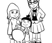 Coloriage Margot, &Eacute;dith et Agn&egrave;s, filles de Gru