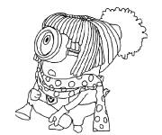 Coloriage Minion bien d&eacute;guis&eacute; du film Moi, Moche et M&eacute;chant