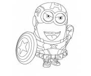 Coloriage et dessins gratuit Minion comme Captain America à imprimer