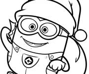 Coloriage Minion comme pere noel