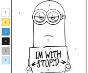 Coloriage et dessins gratuit Minion de Moi, moche et m&eacute;chant 3 num&eacute;rot&eacute; de 1&agrave; 6 à imprimer
