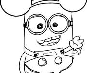 Coloriage Minion drole avec les oreilles de Mickey Mouse