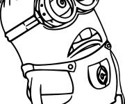 Coloriage Minion en noir et blanc de Moi, Moche et M&eacute;chant 4