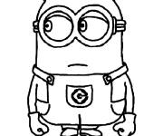 Coloriage Minion facile de Moi, Moche et M&eacute;chant