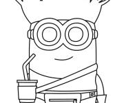 Coloriage Minion fashionista de Moi, Moche et M&eacute;chant