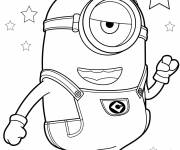 Coloriage Minion Kevin dansant de Moi, Moche et M&eacute;chant