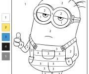 Coloriage Minion par num&eacute;ro