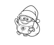 Coloriage Minion portant le bonnet de noel cp