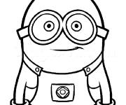 Coloriage Minion portant une salopette de Moi, Moche et M&eacute;chant
