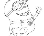 Coloriage Minion qui sourit dessin&eacute; &agrave; la main