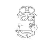 Coloriage Minion se d&eacute;tend