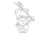Coloriage Minion soldat Fran&ccedil;ais