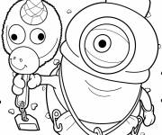 Coloriage Minion Stuart dans le r&ocirc;le de Baby de Moi, Moche et M&eacute;chant