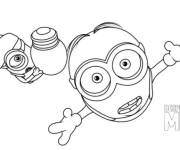 Coloriage Minions dans le ciel